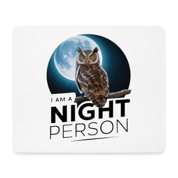 Ich bin ein Nachtmensch. - Mousepad (Querformat) - Weiß - Vorne