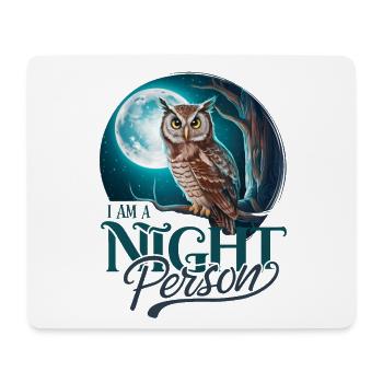 Ich bin ein Nachtmensch. - Mousepad (Querformat) - Weiß - Vorne
