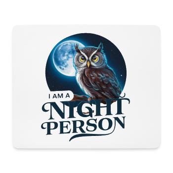 Ich bin ein Nachtmensch. - Mousepad (Querformat) - Weiß - Vorne