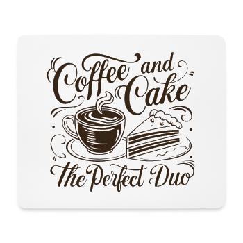 Café et gâteau – le duo parfait. - Tapis de souris (format paysage) - blanc - Devant