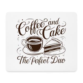 Café et gâteau – le duo parfait. - Tapis de souris (format paysage) - blanc - Devant