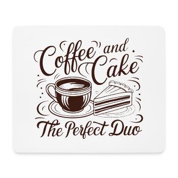 Café et gâteau – le duo parfait. - Tapis de souris (format paysage) - blanc - Devant
