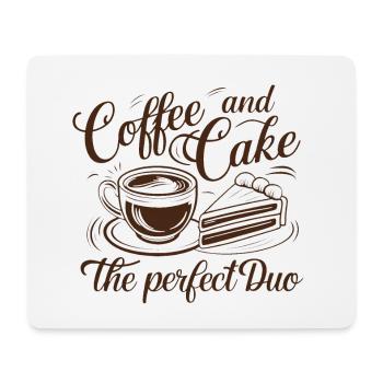 Café et gâteau – le duo parfait. - Tapis de souris (format paysage) - blanc - Devant