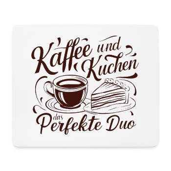 Café et gâteau – le duo parfait. - Tapis de souris (format paysage) - blanc - Devant