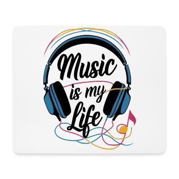 Musik ist mein Leben - Mousepad (Querformat) - Weiß - Vorne