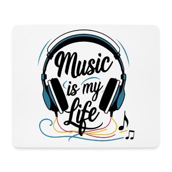 Musik ist mein Leben - Mousepad (Querformat) - Weiß - Vorne