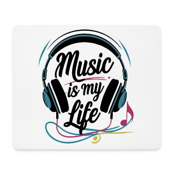 Musik ist mein Leben - Mousepad (Querformat) - Weiß - Vorne