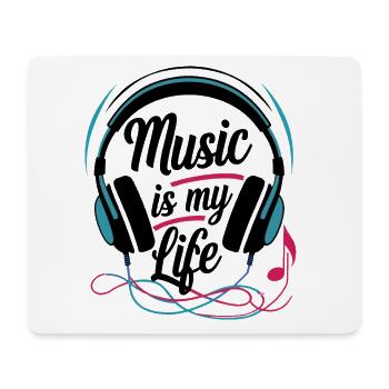Musik ist mein Leben - Mousepad (Querformat) - Weiß - Vorne