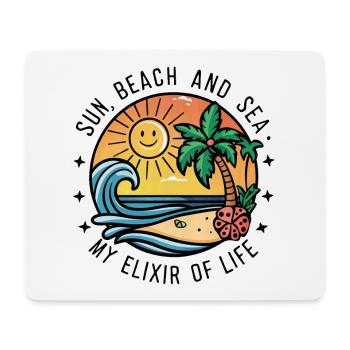 Sun, beach and sea - my elixir of life - Mouse Pad (horizontal) - white - Front