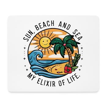 Sun, beach and sea - my elixir of life - Mouse Pad (horizontal) - white - Front