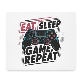 Eat, Sleep, Game, Repeat - Mousepad (Querformat) - Weiß - Vorne