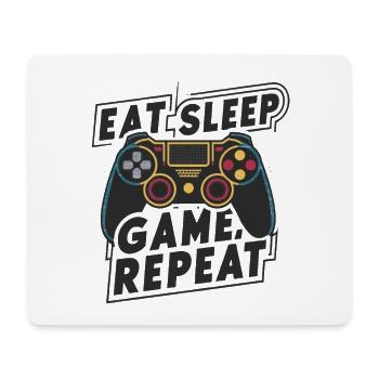 Eat, Sleep, Game, Repeat - Mousepad (Querformat) - Weiß - Vorne