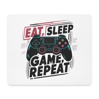Eat, Sleep, Game, Repeat - Mousepad (Querformat) - Weiß - Vorne