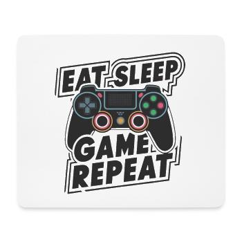 Eat, Sleep, Game, Repeat - Mousepad (Querformat) - Weiß - Vorne