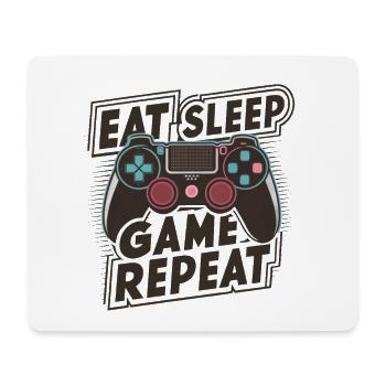 Eat, Sleep, Game, Repeat - Mousepad (Querformat) - Weiß - Vorne