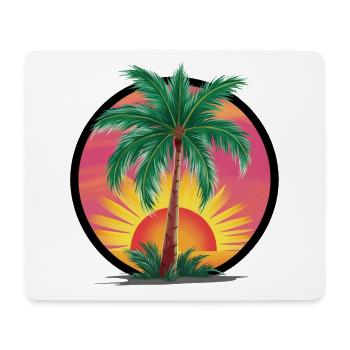 Tropical palm tree at sunset – holiday motif - Mouse Pad (horizontal) - white - Front