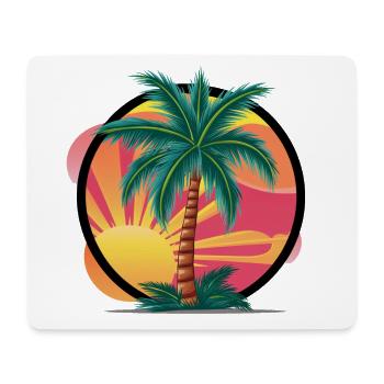 Tropical palm tree at sunset – holiday motif - Mouse Pad (horizontal) - white - Front