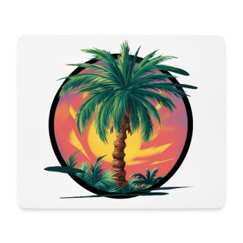 Tropical palm tree at sunset – holiday motif - Mouse Pad (horizontal) - white - Front
