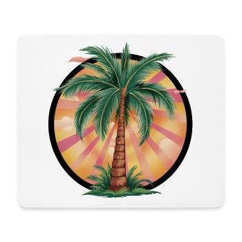 Tropical palm tree at sunset – holiday motif - Mouse Pad (horizontal) - white - Front