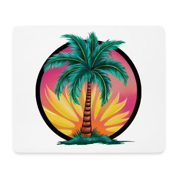Tropical palm tree at sunset – holiday motif - Mouse Pad (horizontal) - white - Front