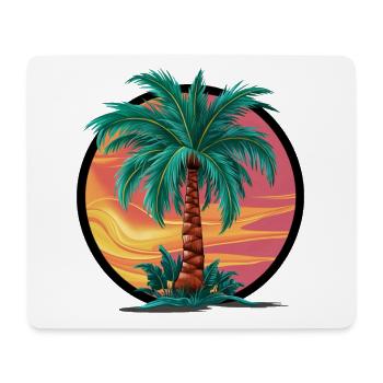 Tropical palm tree at sunset – holiday motif - Mouse Pad (horizontal) - white - Front
