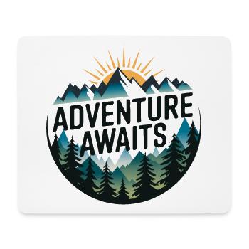 Adventure Awaits – Bergpanorama - Mousepad (Querformat) - Weiß - Vorne