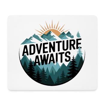 Adventure Awaits – Mountain Panorama - Mouse Pad (horizontal) - white - Front