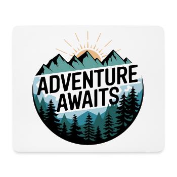 Adventure Awaits – Bergpanorama - Mousepad (Querformat) - Weiß - Vorne