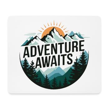 Adventure Awaits – Bergpanorama - Mousepad (Querformat) - Weiß - Vorne