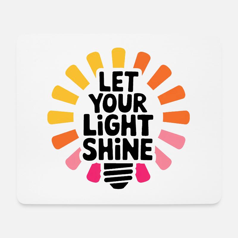 Let Your Light Shine – Leuchtende Glühbirne - Mousepad (Querformat) - Weiß