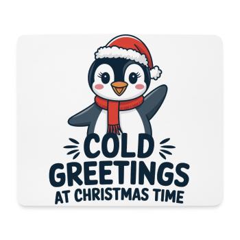 Salutations sympas au moment de Noël – Penguin - Tapis de souris (format paysage) - blanc - Devant
