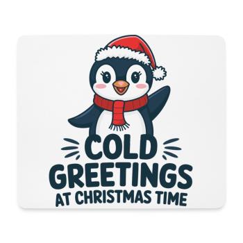 Salutations sympas au moment de Noël – Penguin - Tapis de souris (format paysage) - blanc - Devant