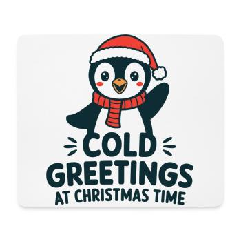 Salutations sympas au moment de Noël – Penguin - Tapis de souris (format paysage) - blanc - Devant