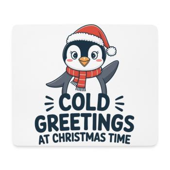 Salutations sympas au moment de Noël – Penguin - Tapis de souris (format paysage) - blanc - Devant