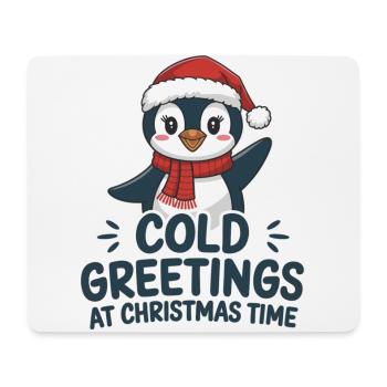 Salutations sympas au moment de Noël – Penguin - Tapis de souris (format paysage) - blanc - Devant