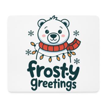Frosty greetings – Polar bear with fairy lights - Mouse Pad (horizontal) - white - Front