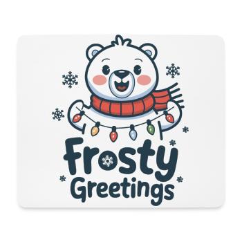 Frosty greetings – Polar bear with fairy lights - Mouse Pad (horizontal) - white - Front
