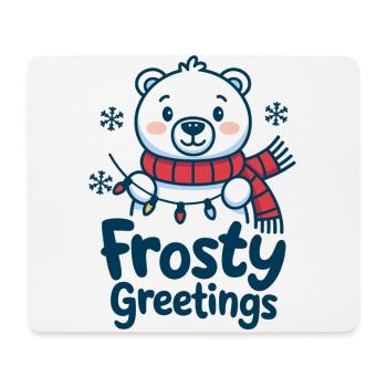 Frosty greetings – Polar bear with fairy lights - Mouse Pad (horizontal) - white - Front