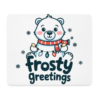 Frosty greetings – Polar bear with fairy lights - Mouse Pad (horizontal) - white - Front