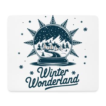 Winterwunderland – Schneekugel mit Dorf - Mousepad (Querformat) - Weiß - Vorne