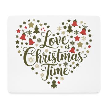 Liebe zur Weihnachtszeit – Herz aus Motiven - Mousepad (Querformat) - Weiß - Vorne