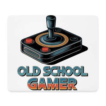 Old School Gamer – Retro Joystick - Mouse Pad (horizontal) - white - Front