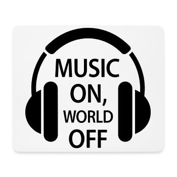 Music On, World Off – Casque minimaliste - Tapis de souris (format paysage) - blanc - Devant