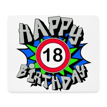 18th Birthday , Happy 18 Birthday Gift (25) - Mouse Pad (horizontal) - white - Front
