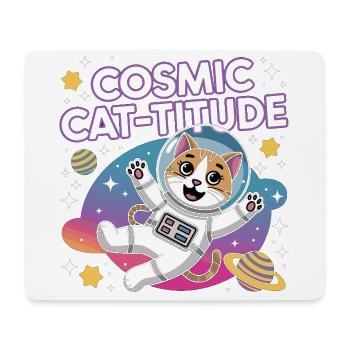Chat Cosmique – Pouvoir Intergalactique du Chat - Tapis de souris (format paysage) - blanc - Devant