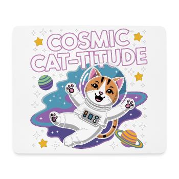 Chat Cosmique – Pouvoir Intergalactique du Chat - Tapis de souris (format paysage) - blanc - Devant