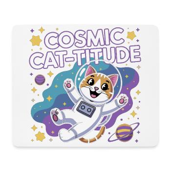 Chat Cosmique – Pouvoir Intergalactique du Chat - Tapis de souris (format paysage) - blanc - Devant