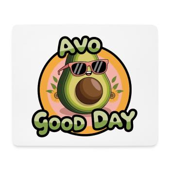 Avo Good Day – Funny Avocado Cartoon - Mouse Pad (horizontal) - white - Front