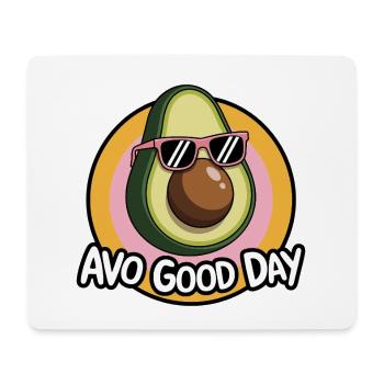 Avo Good Day – Funny Avocado Cartoon - Mouse Pad (horizontal) - white - Front