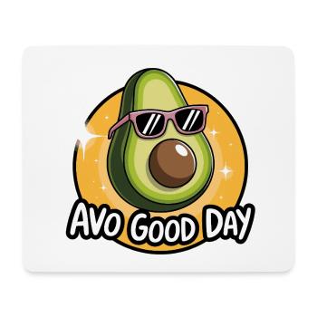 Avo Good Day – Funny Avocado Cartoon - Mouse Pad (horizontal) - white - Front